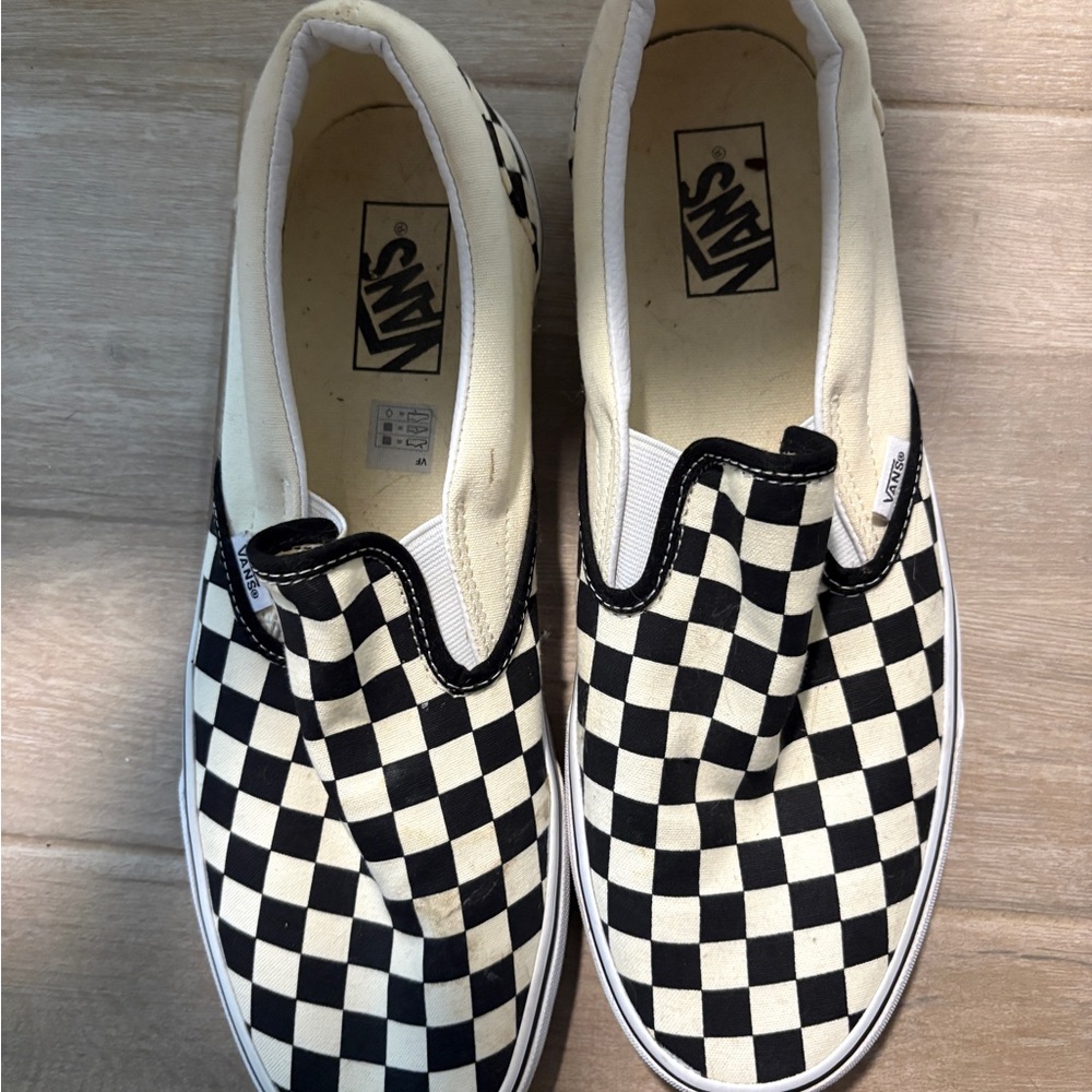 Vans Black and White Checkerboard Slip-Ons